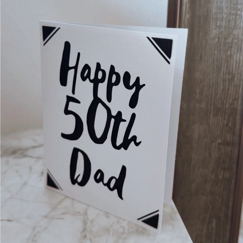 Black & White Dad Father 50th Birthday Card, You're The Best Dad Card